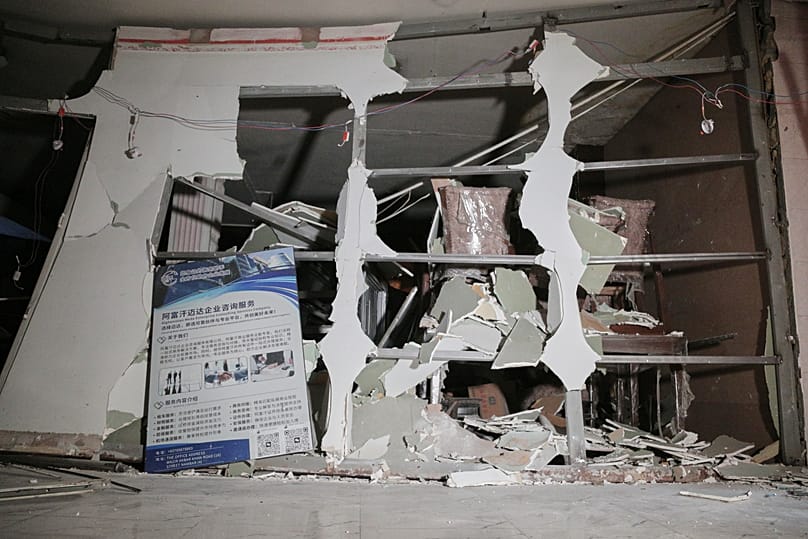 The interior of a Chinese restaurant is seen a day after an explosion in Kabul, 20 January, 2026