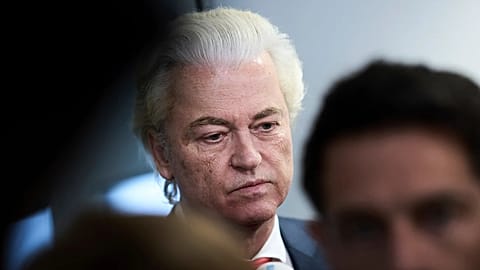Geert Wilders appears after pulling his party out of the four-party Dutch coalition in The Hague, 3 June, 2025