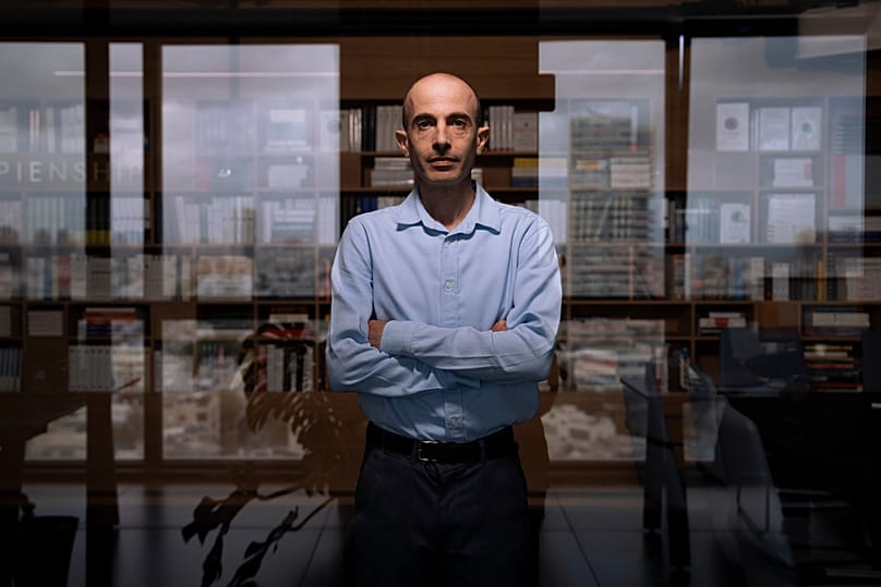 Israeli historian, philosopher and best-selling author Yuval Noah Harari poses for a photo at his office in Tel Aviv, Israel, Thursday, March 30, 2023