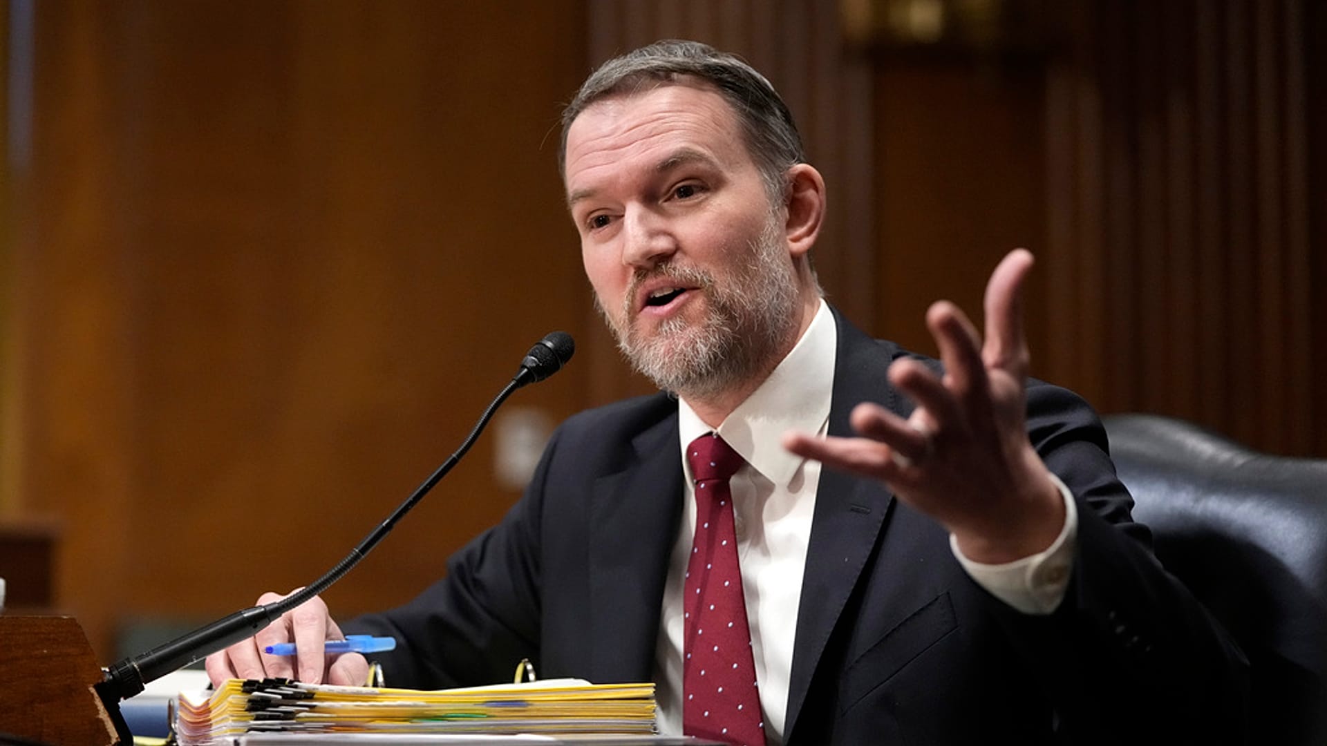 DOSYA: ABD Ticaret Temsilcisi Jamieson Greer, Washington'da Capitol Hill'de Senato Finans Komitesi önünde ifade verirken, 8 Nisan 2025