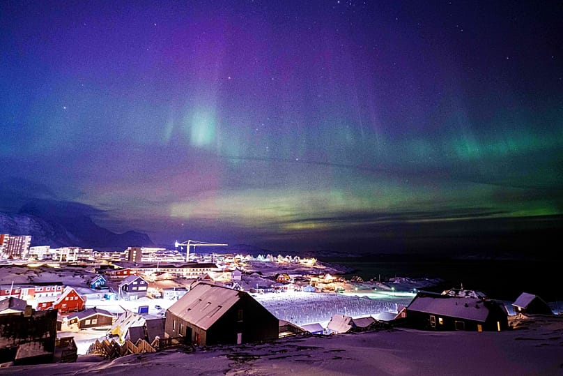 Aurora borealis seen in the sky above Nuuk, 20 January, 2026