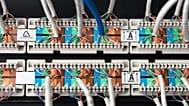 A patch panel for ethernet is seen on Thursday, June 6, 2024, in Portland, Ore.