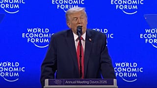 US President Donald Trump delivers his special address at the World Economic Forum in Davos, 21 January 2026