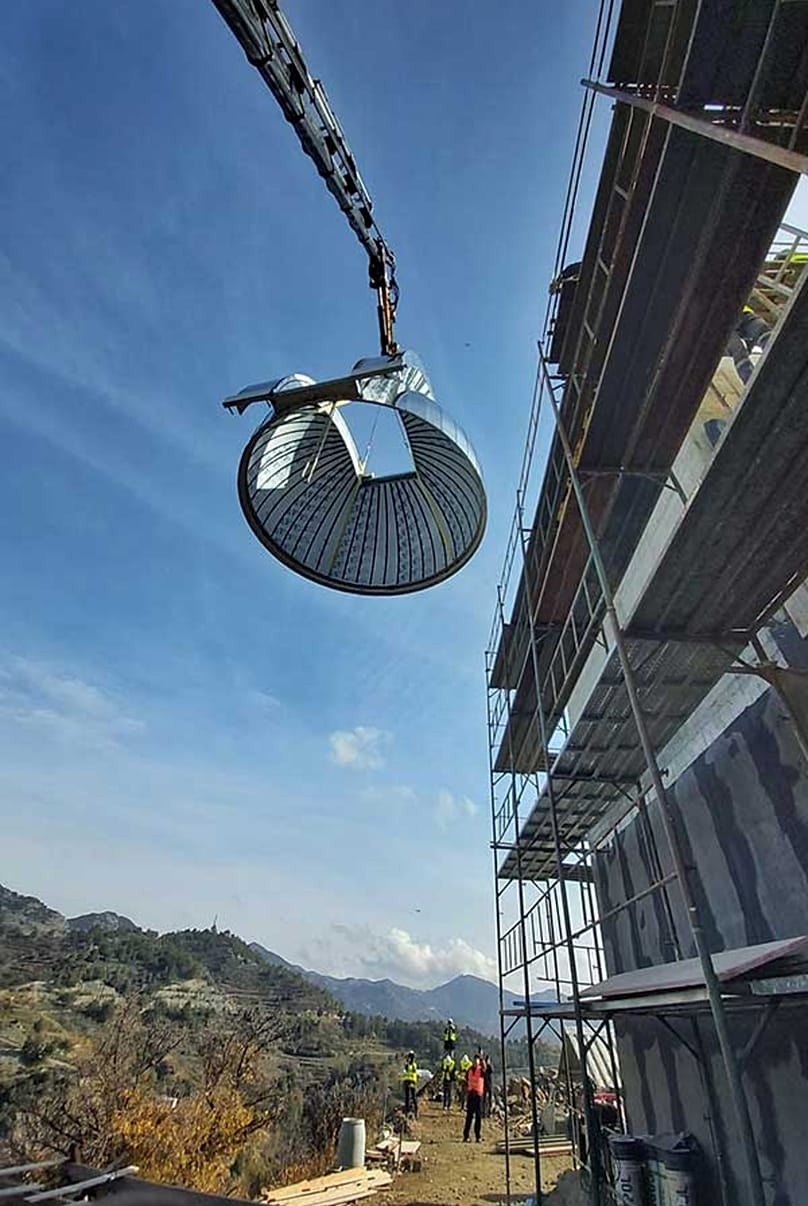 Φωτογραφία από την περίοδο κατασκευής του Αστεροσκοπείου Τροόδους