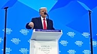 President Donald Trump addresses the audience during the Annual Meeting of the World Economic Forum in Davos, Switzerland
