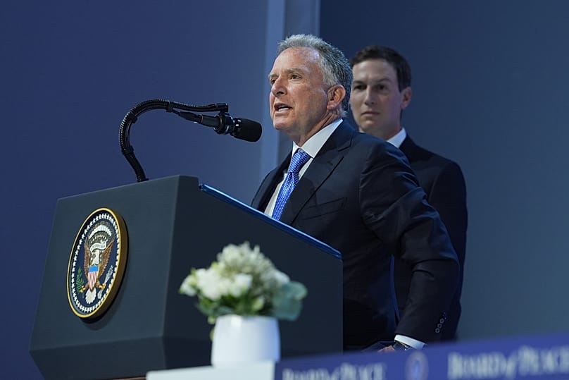 US envoy Steve Witkoff speaks at the World Economic Forum in Davos, 22 January, 2026