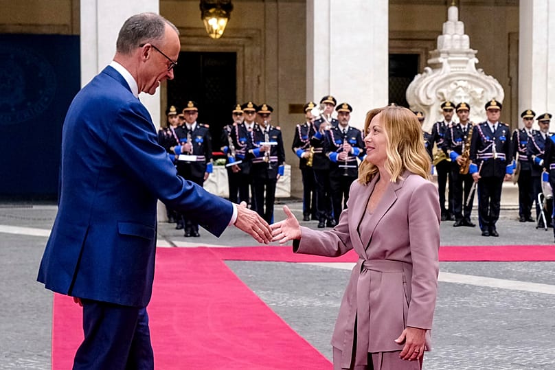 Zu seinem Antrittsbesuch war Kanzler Merz am 17. Mai 2025 in Rom bei Ministerpräsidentin Meloni