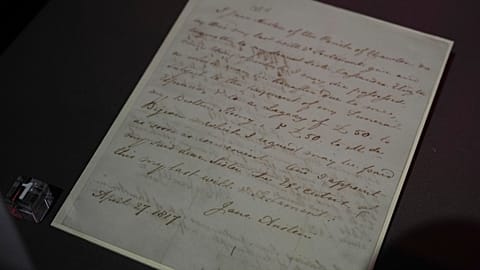 The will of British author Jane Austen on display at the Love Letter exhibition at the National Archives in London, 21 Jan 2026