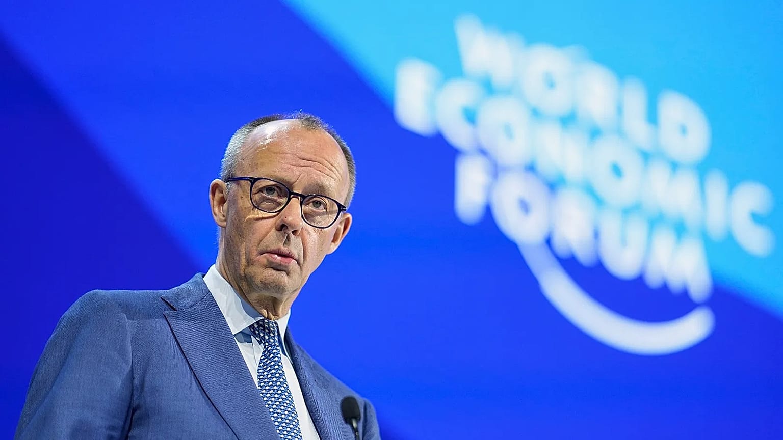 German Chancellor Friedrich Merz speaks during the Annual Meeting of the World Economic Forum in Davos, 22 January, 2026