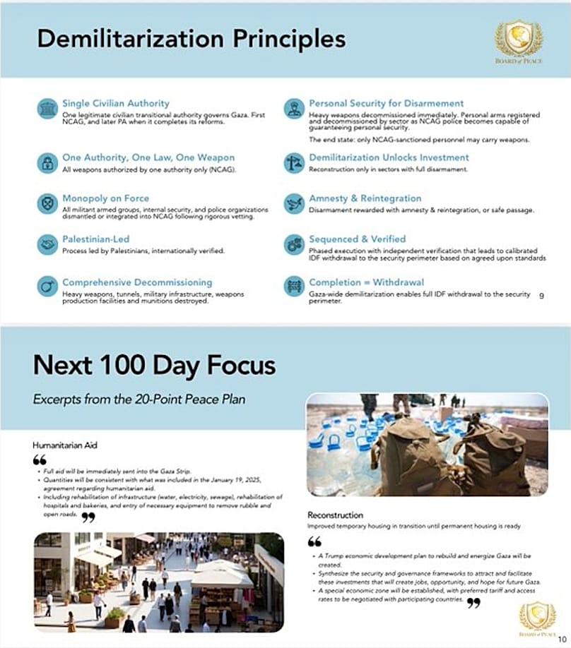 Una della slide presentate dalla Casa Bianca