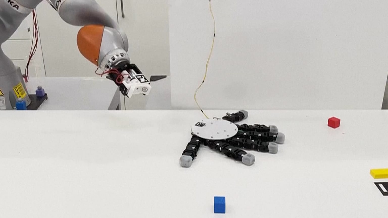 This robotic hand can detach from its arm, crawl across surfaces, and pick up objects.