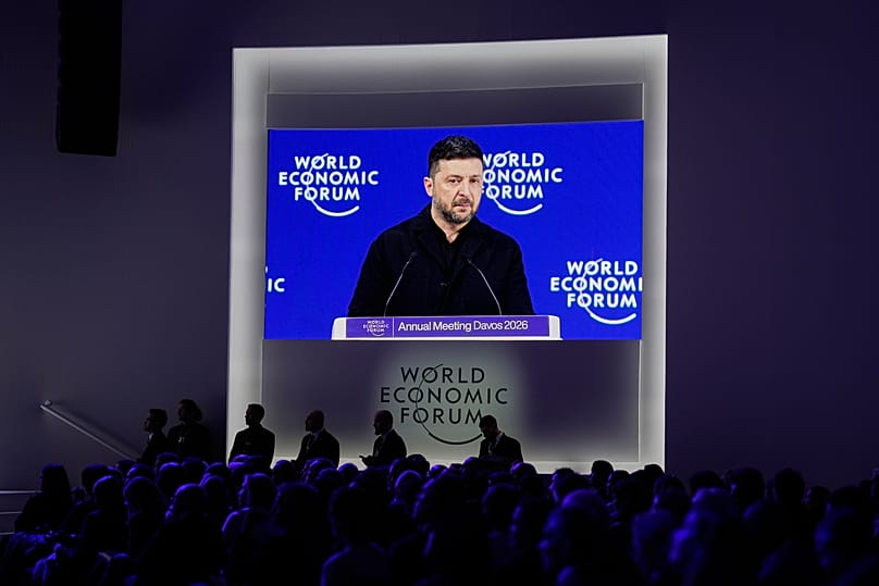 Ukraines Präsident Wolodymyr Selenskyj beim Weltwirtschaftsforum in Davos, Schweiz am 22. Januar 2026
