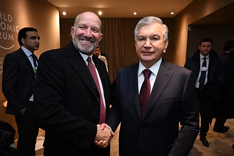 US Secretary of Commerce Howard Lutnick and President of Uzbekistan, Shavkat Mirziyoyev