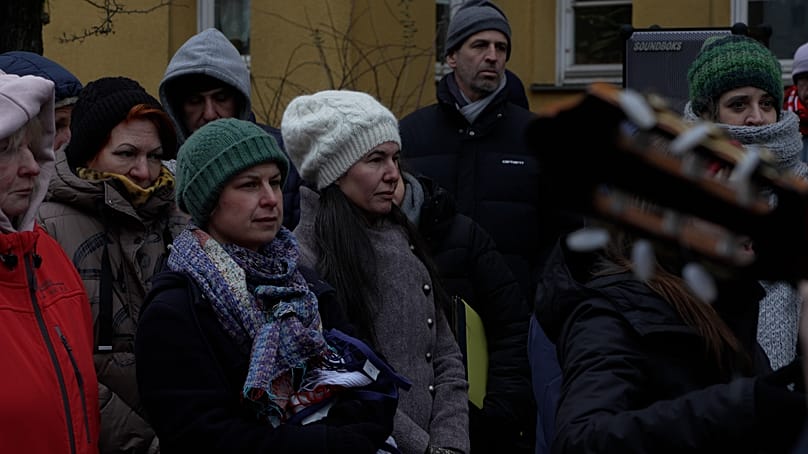 Angehörige der Familie Levi bei der Stolperstein-Verlegung, Berlin, 23.01.26