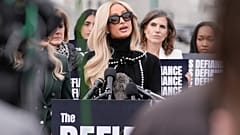 Paris Hilton sprach auf dem Capitol Hill bei einer Pressekonferenz und warb für die Verabschiedung des Defiance Act. Donnerstag, 22. Januar 2026, in Washington.