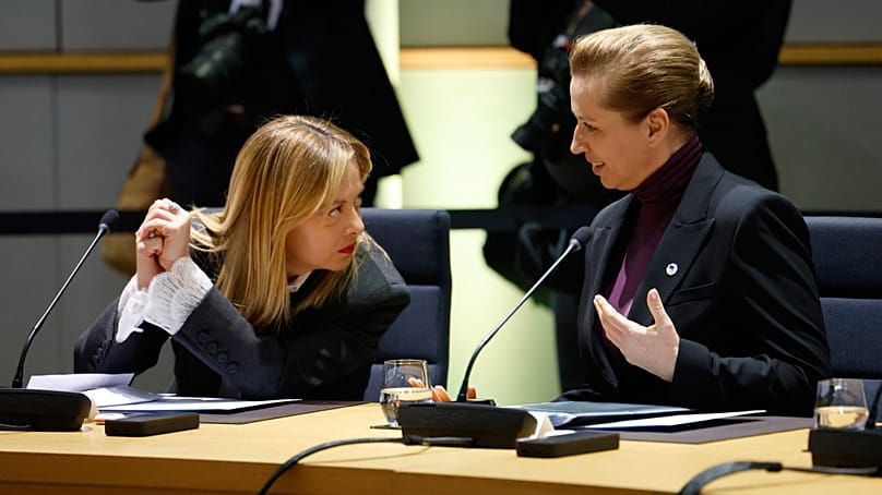 Giorgia Meloni and Mette Frederiksen.