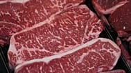 New York strip steaks are on display at a Sam's Club, Wednesday, Sept. 24, 2025, in Bentonville, Ark