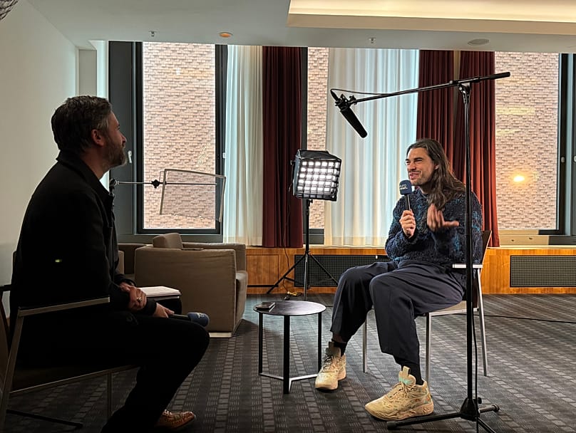 Euronews Culture's David Mouriquand with ‘Sirāt’ director Óliver Laxe