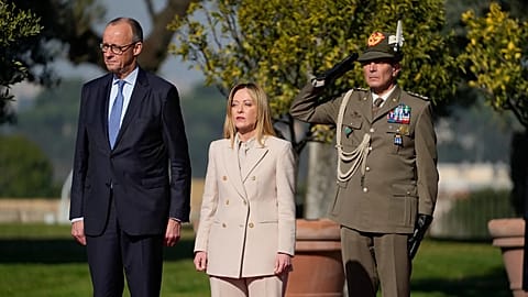 Giorgia Meloni received Chancellor Merz on Friday at Villa Doria Pamphilj in Rome