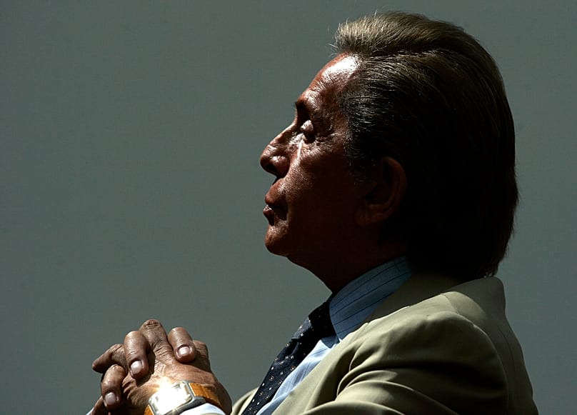Italian fashion designer Valentino Garavani looks on during a press conference at Rome's Capitoline museums, 13 June, 2007