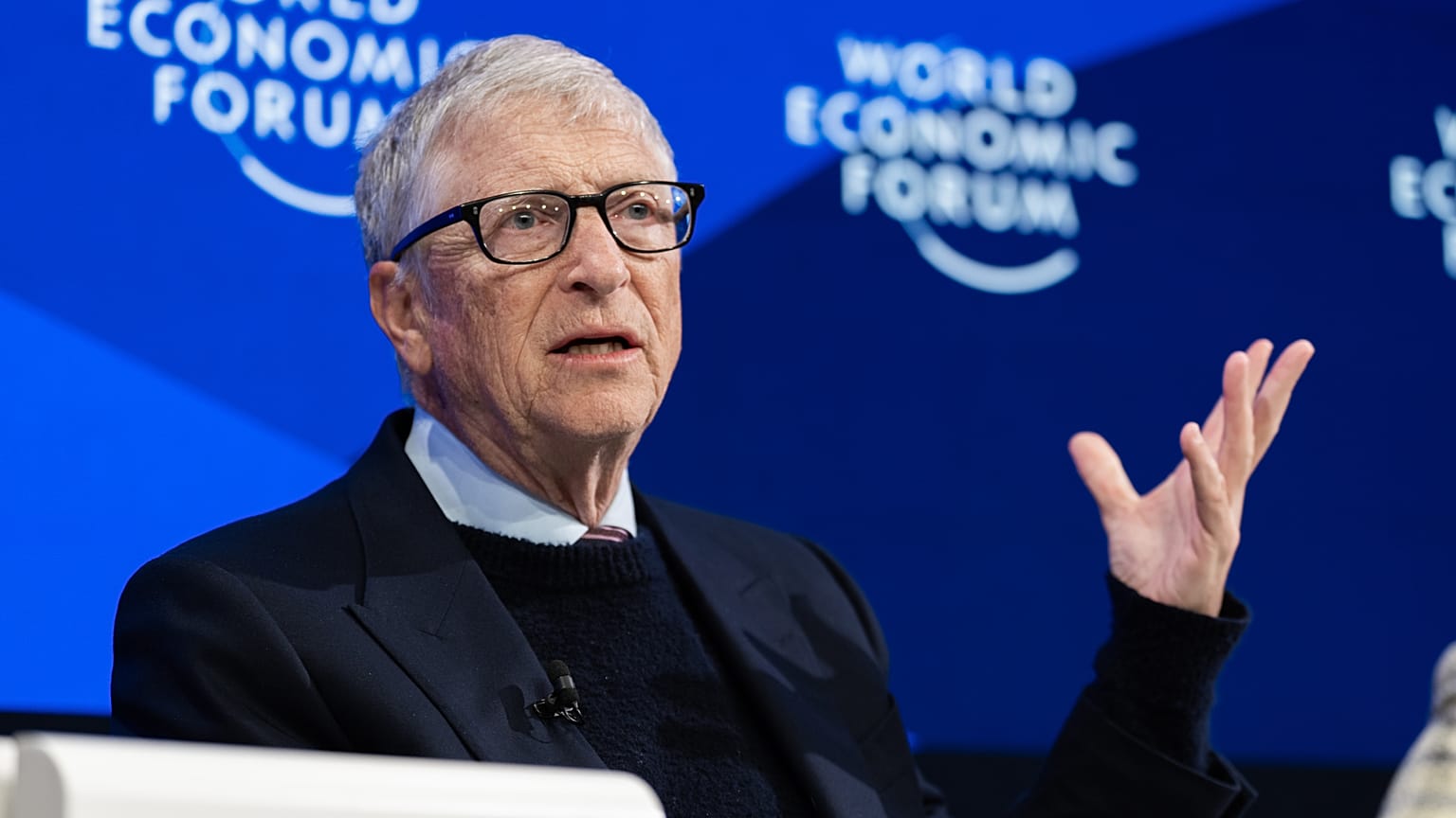 Bill Gates speaking at the World Economic Forum in Davos 2026. 