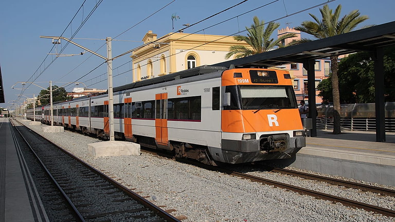 Spain regional train station Malgrat de Mar.