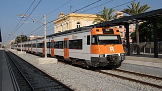Spain regional train station Malgrat de Mar.