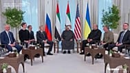 Die Leiter der Delegationen der USA, Russlands und der Ukraine treffen sich zu Friedensgesprächen in Abu Dhabi, Vereinigte Arabische Emirate - 23. Januar 2026
