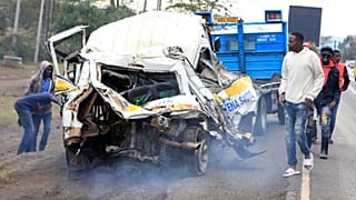 Road collision involving fuel tanker causes huge fire in Nairobi