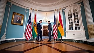 دیدار وزیر خارجه آمریکا با رئیس جمهوری بولیوی