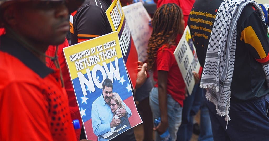 Protesters in Johannesburg call on US to release Venezuela's Maduro