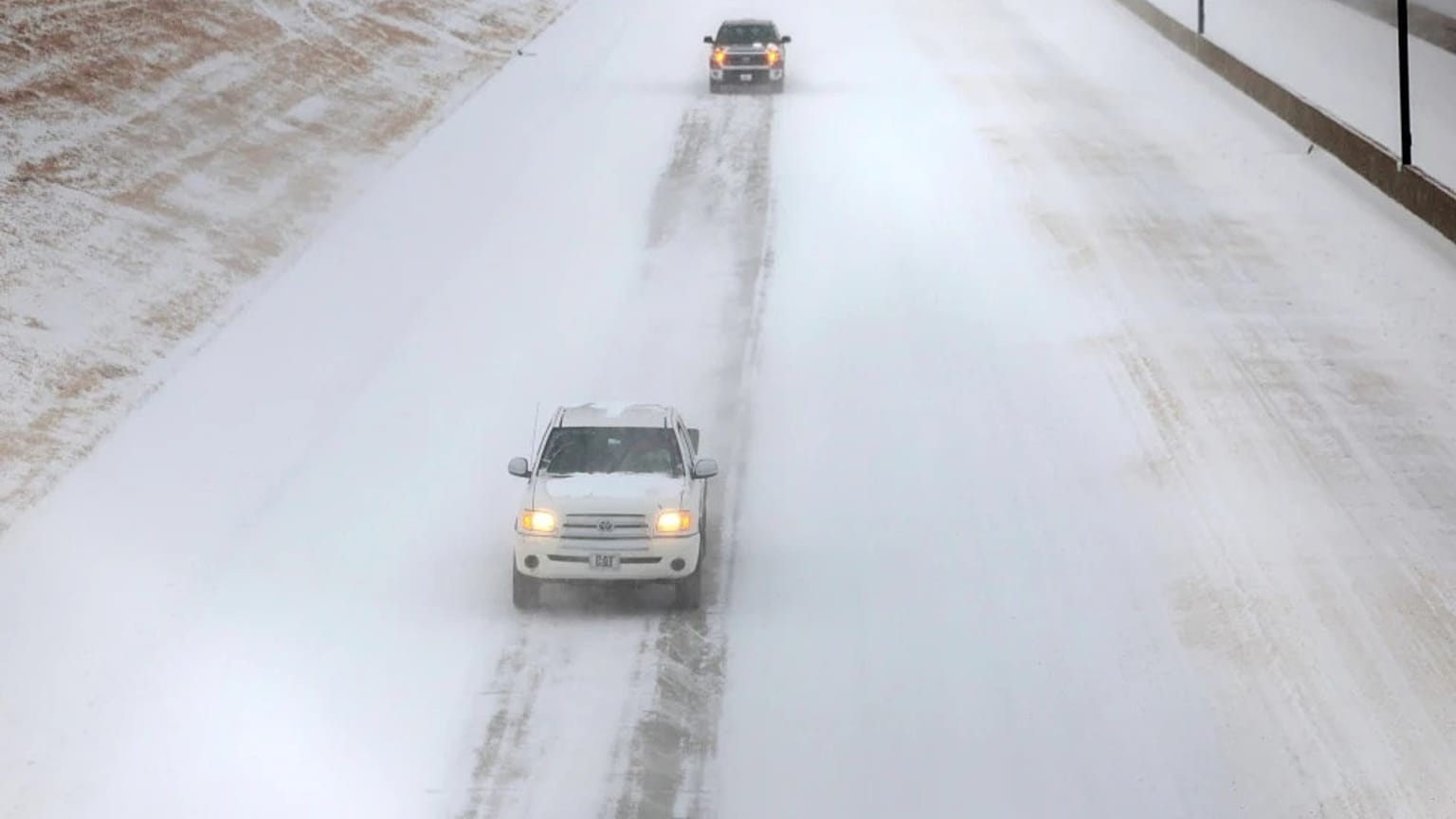 ABD'deki kar yağışından bir görüntü.