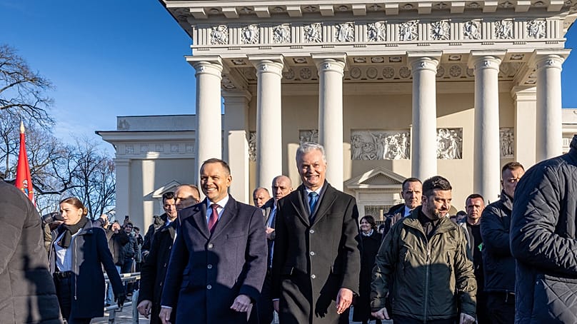 Riunione tripartita dei presidenti di Polonia, Lituania e Ucraina - Karol Navrocki, Gitanas Nausėda e Volodymyr Zelensky a Vilnius.