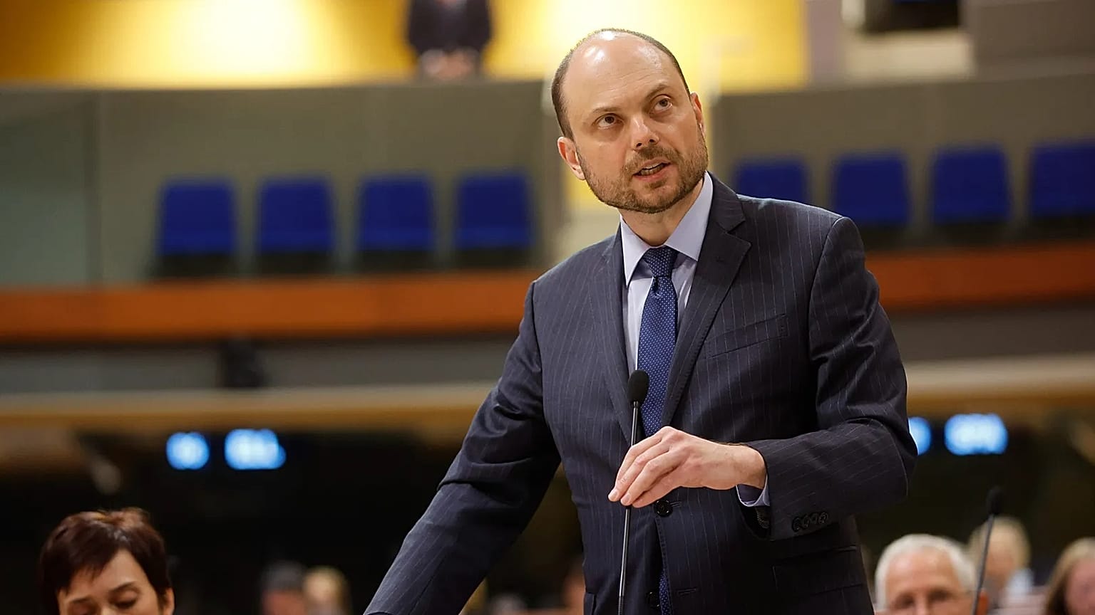 Vladimir Kara-Mourza avant la cérémonie de remise du Prix Vaclav Havel pour les droits de l'Homme à l'Assemblée parlementaire du Conseil de l'Europe, le 30 septembre 2024