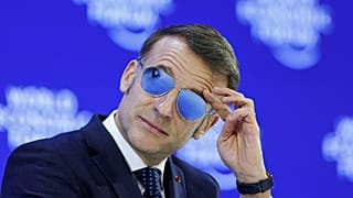  Ο Γάλλος πρόεδρος Εμανουέλ Μακρόν στην ετήσια συνάντηση του Παγκόσμιου Οικονομικού Φόρουμ στο Νταβός της Ελβετίας, την Τρίτη 20 Ιανουαρίου 2026.