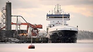 Seized vessel Fitburg rests in the harbour in Kirkkonummi, 1 January, 2026