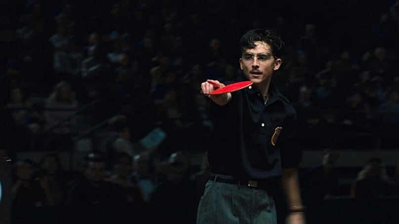 Timothée Chalamet as wannabe table tennis champion Marty Mauser 