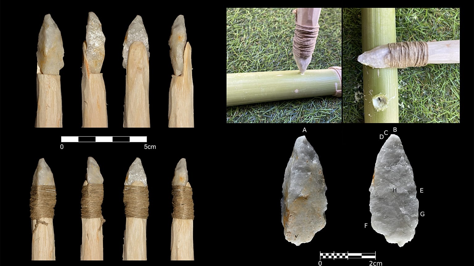 Montaje de las herramientas utilizadas por los pobladores de la zona de la actual China