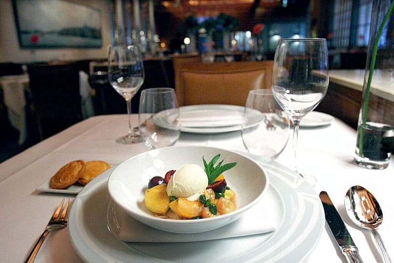 Desszert a New York-i Le Barnardin étteremben 