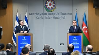The Minister of Foreign Affairs of Israel Gideon Sa'ar and the Minister of Foreign Affairs of Azerbaijan Jeyhun Bayramov