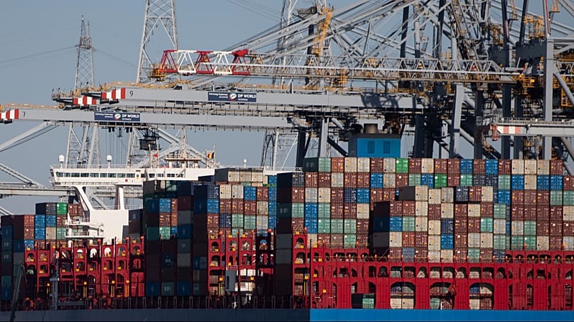  Shipping containers in the Port of Antwerp, Belgium. (AP Photo/Virginia Mayo, File)