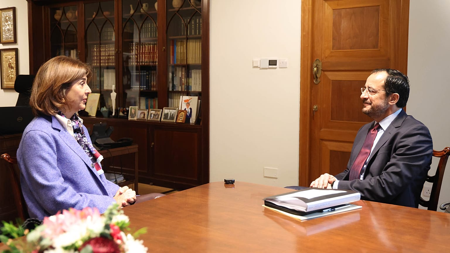 Νίκος Χριστοδουλίδης και Μαρία Άνχελα Ολγκίν