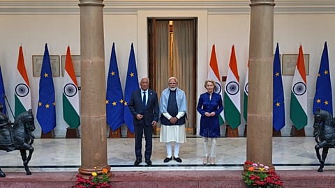 Indian Prime Minister Narendra Modi meets with European Council President Antonio Costa and Commission President Ursula von der Leyen in New Delhi, India. 27 Jan. 2026.
