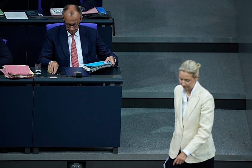 Erst vor kurzem kritisierte AfD-Chefin Alice Weidel die Rede von Kanzler Friedrich Merz in Davos beim Weltwirtschaftsgipfel (Symbolfoto).