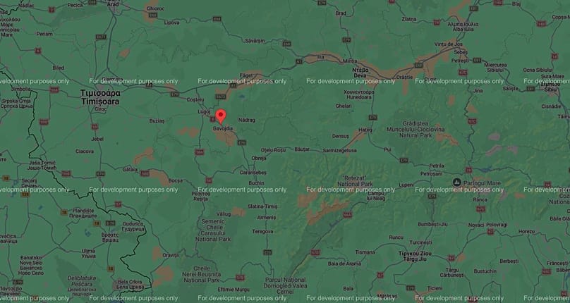 Το σημείο του δυστυχήματος στον χάρτη που έδωσε η ρουμανική αστυνομία