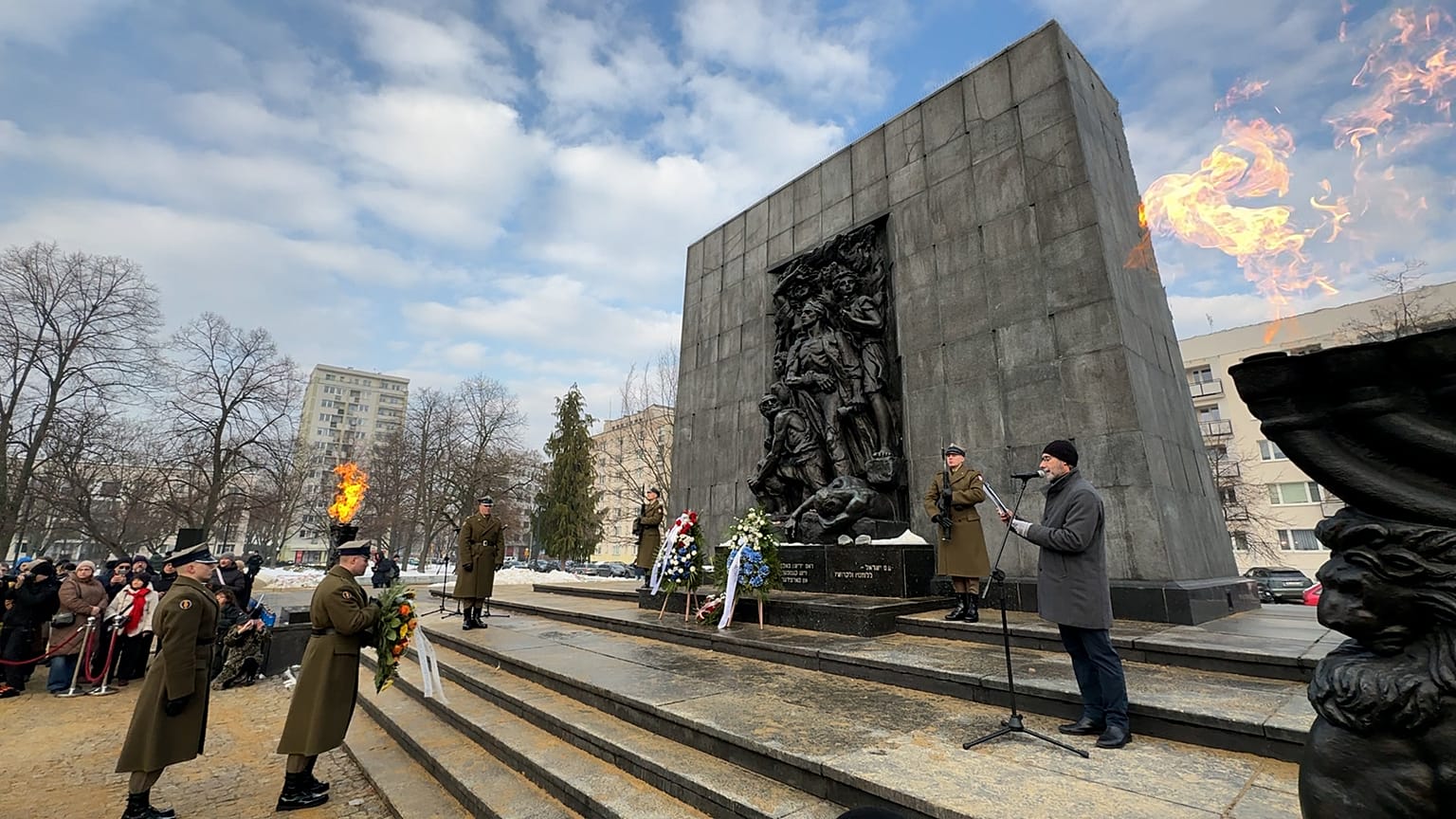 Ceremonia pod Pomnikiem Bohaterów Getta, Warszawa, 2026 r.