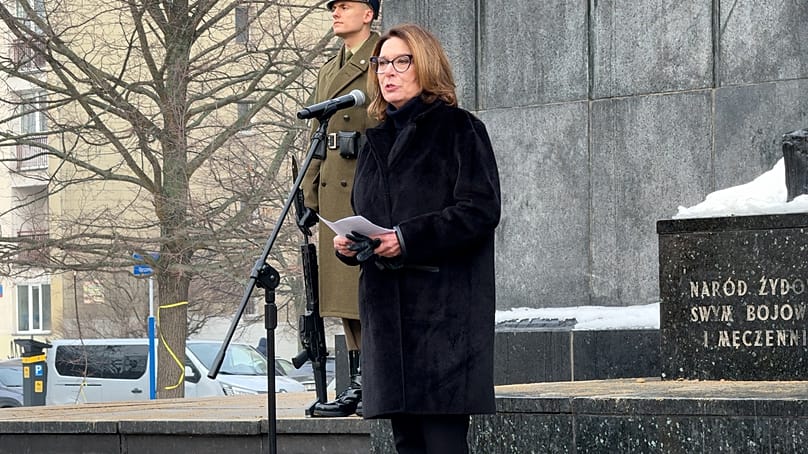Małgorzata Kidawa-Błońska, marszałek Senatu podczas Międzynarodowego Dnia Pamięci o Ofiarach Holokaustu.