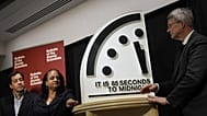 Bulletin of the Atomic Scientists members reveal the Doomsday Clock at 85 seconds to midnight in Washington, 23 January, 2026