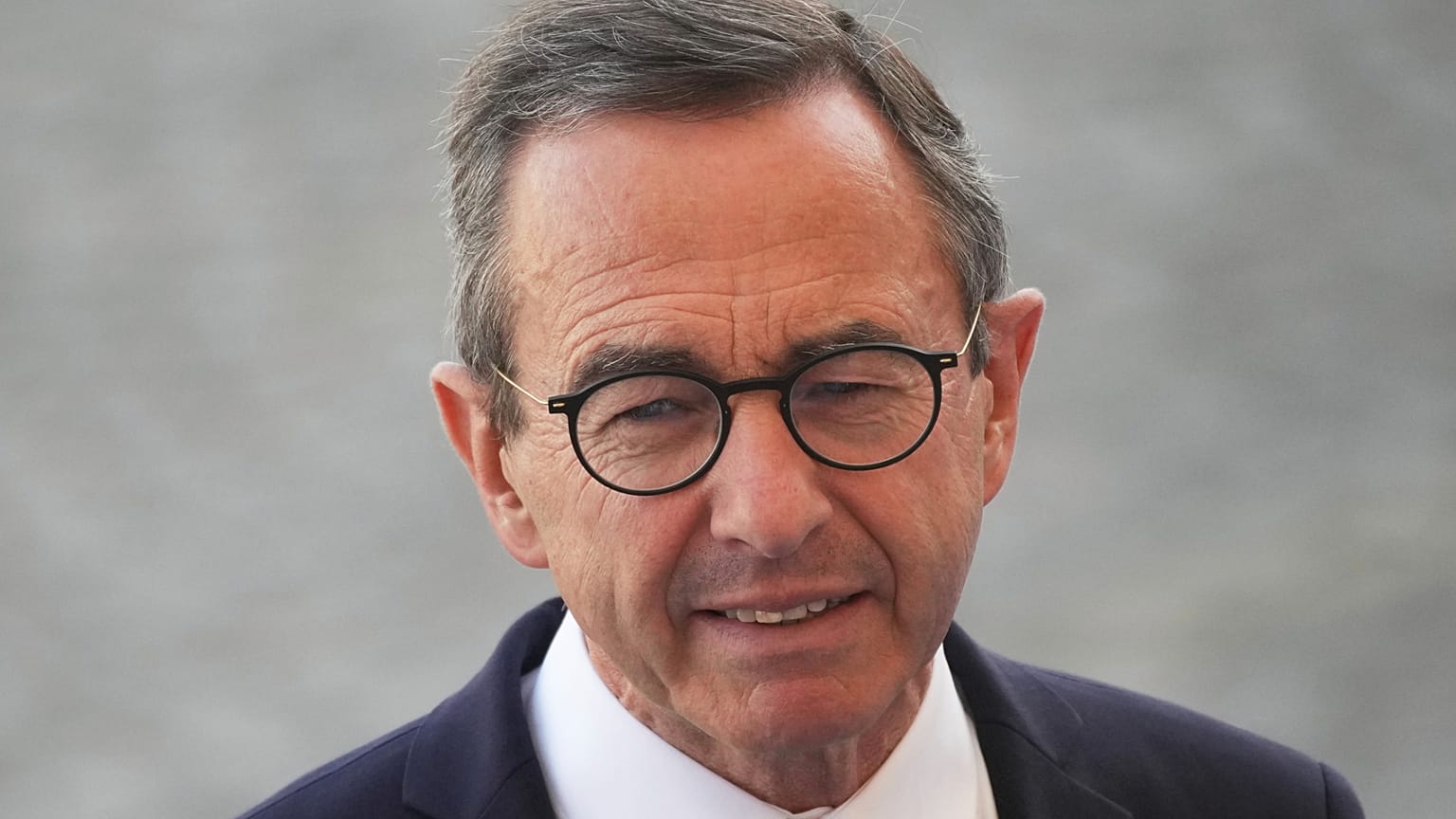 L'ex-ministre français de l'Intérieur Bruno Retailleau lors du défilé du 14 juillet, en 2025, à Paris. (AP Photo/Christophe Ena)