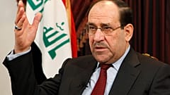 رئيس وزراء العراق نوري المالكي يتحدث خلال مقابلة مع وكالة «أسوشيتد برس» في بغداد، العراق، السبت 3 ديسمبر/كانون الأول 2011.